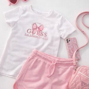 Guess pink top and shorts set