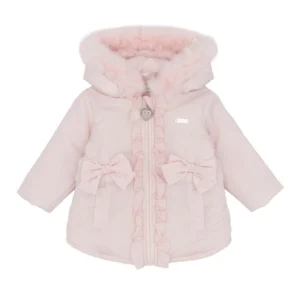 Blues Baby Pink coat with fur hood Bb3254